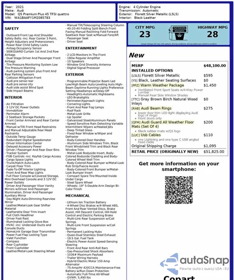 2021 Audi Q5 Premium Plus from USA, damaged, VIN WA1BAAFY1M2085783